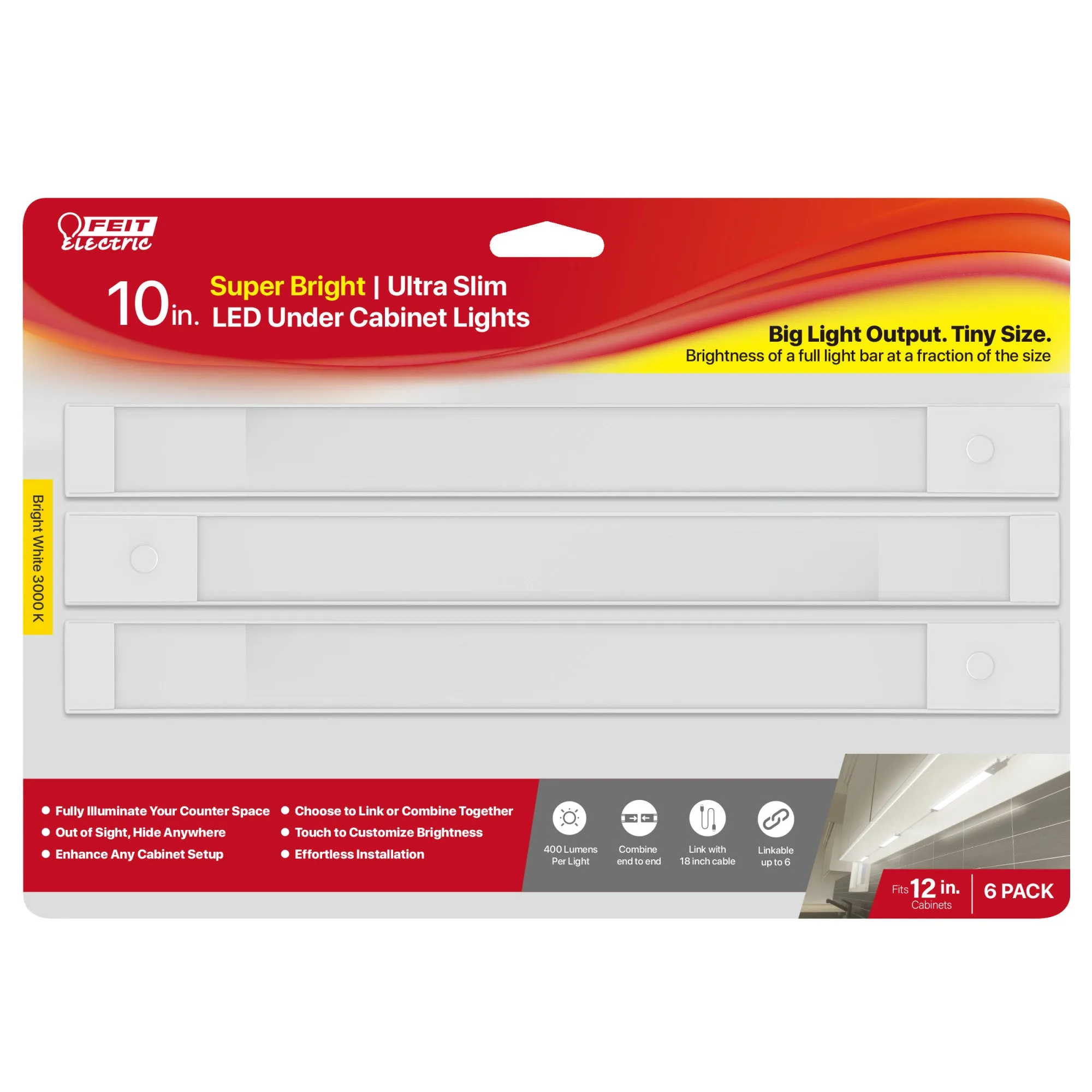 10 in. Ultra-Slim Low Voltage Undercabinet Light (6-Pack)