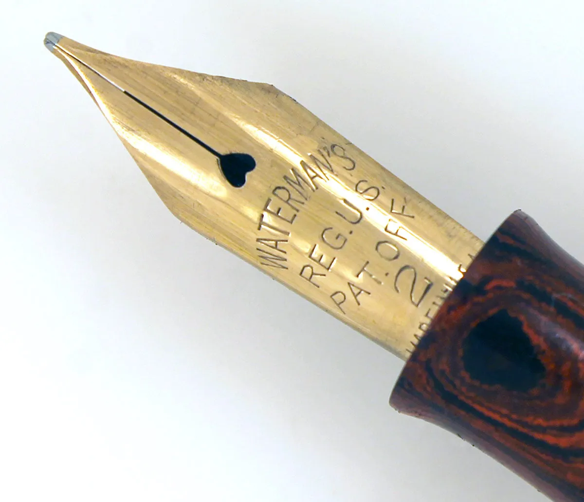 1920s WATERMAN 52 RED RIPPLE FOUNTAIN PEN WITH F to BBB FLEXIBLE NIB RESTORED