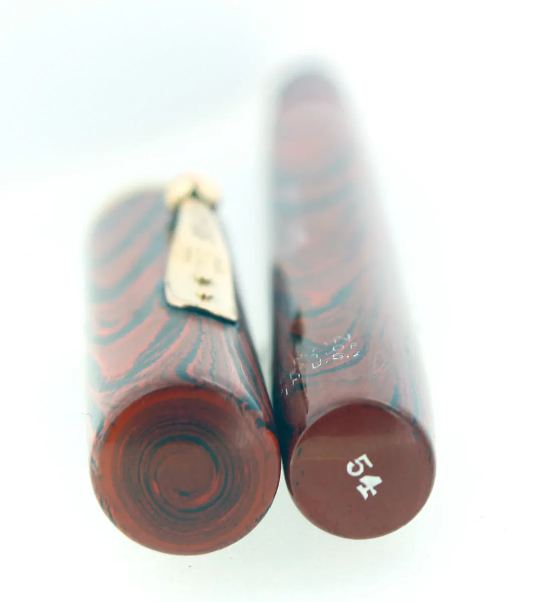 1920S WATERMAN 54 RED RIPPLE XF-BBB 2.06MM FLEX 14K NIB FOUNTAIN PEN RESTORED