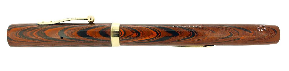 1920S WATERMAN 54 RED RIPPLE XF-BBB 2.06MM FLEX 14K NIB FOUNTAIN PEN RESTORED