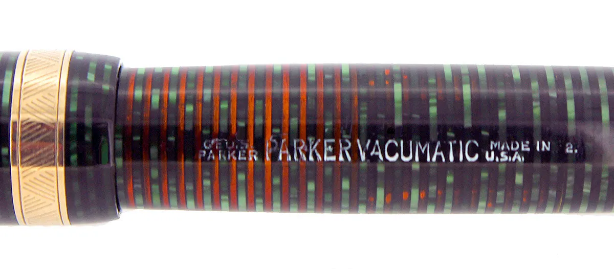 1942 PARKER EMERALD PEARL VACUMATIC MAJOR FOUNTAIN PEN XF-B FLEX NIB RESTORED