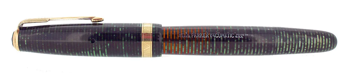 1942 PARKER EMERALD PEARL VACUMATIC MAJOR FOUNTAIN PEN XF-B FLEX NIB RESTORED