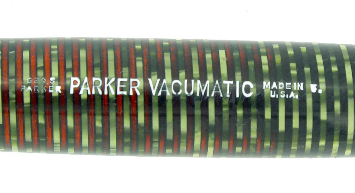 1945 PARKER EMERALD PEARL VACUMATIC MAJOR FOUNTAIN PEN F-BB FLEX NIB RESTORED