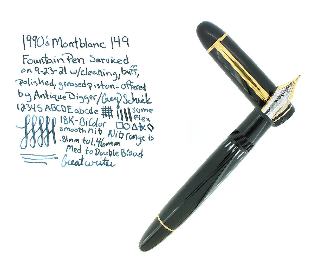 1990S MONTBLANC MEISTERSTUCK N°149 FOUNTAIN PEN 18K NIB GERMANY M-BB FLEX NIB