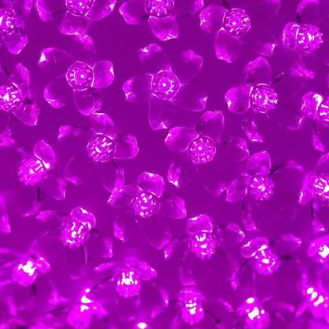 300 LED Florescent Xmas Party Decorative Flower Ball Lamp Light - Fushia