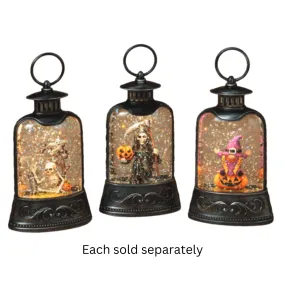 6.38" Halloween Water Lantern with Skeleton, Grim Reaper, or Gnome Witch