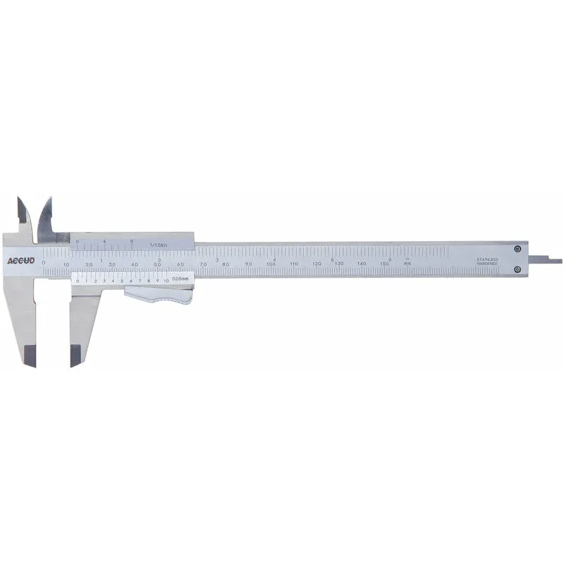Accud Caliper Vernier 0-200Mm 0.05Mm Acc S/Steel Thumb Clamp