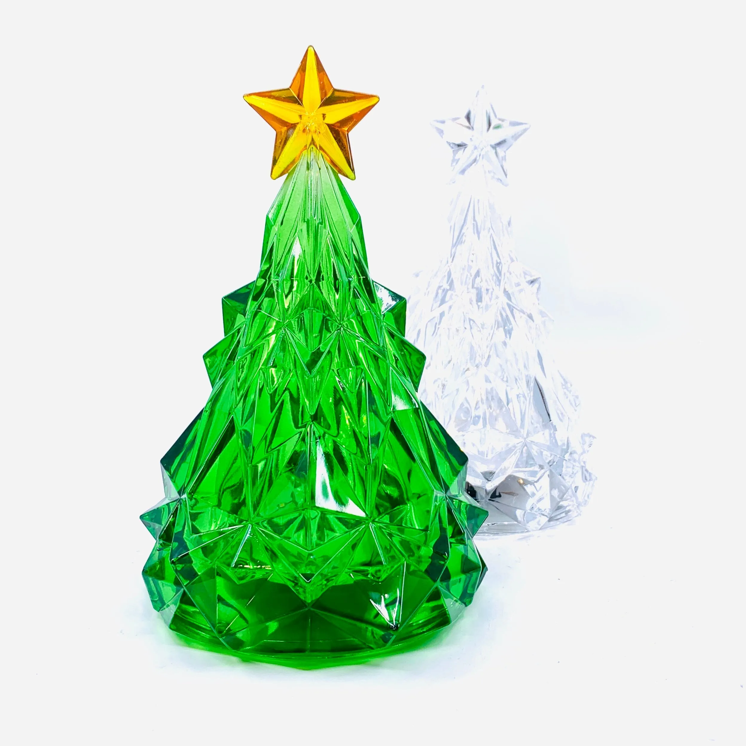 Acrylic Light-Up Crystal Cut Tree, Green