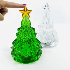 Acrylic Light-Up Crystal Cut Tree, Green