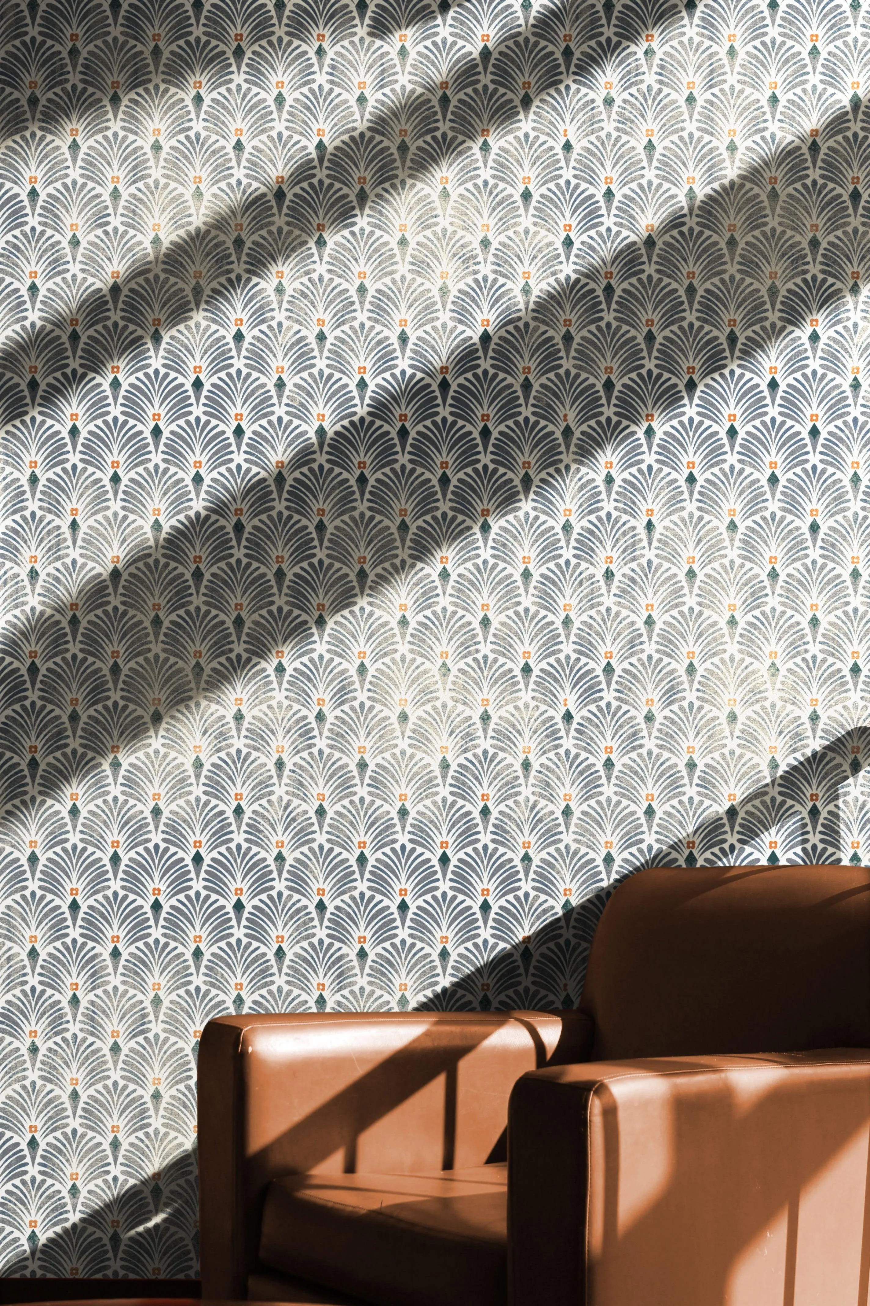Boho Floral Art Deco Wallpaper - Peel & Stick in Earthy Tones