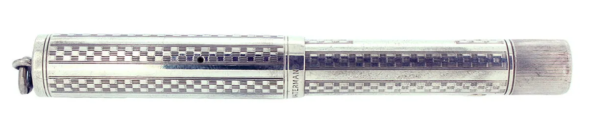 C1917 WATERMAN STERLING GOTHIC OVERLAY 452 1/2V XF-BBB NIB FOUNTAIN PEN RESTORED