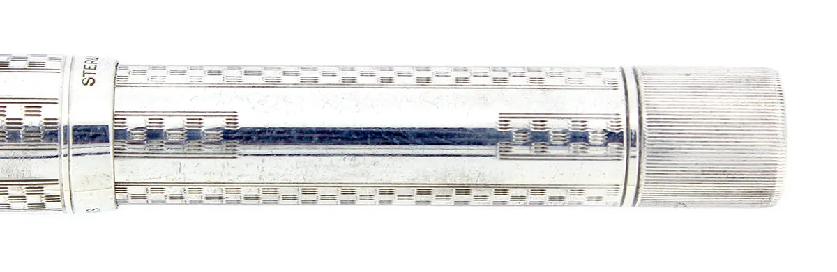 C1917 WATERMAN STERLING GOTHIC OVERLAY 452 1/2V XF-BBB NIB FOUNTAIN PEN RESTORED
