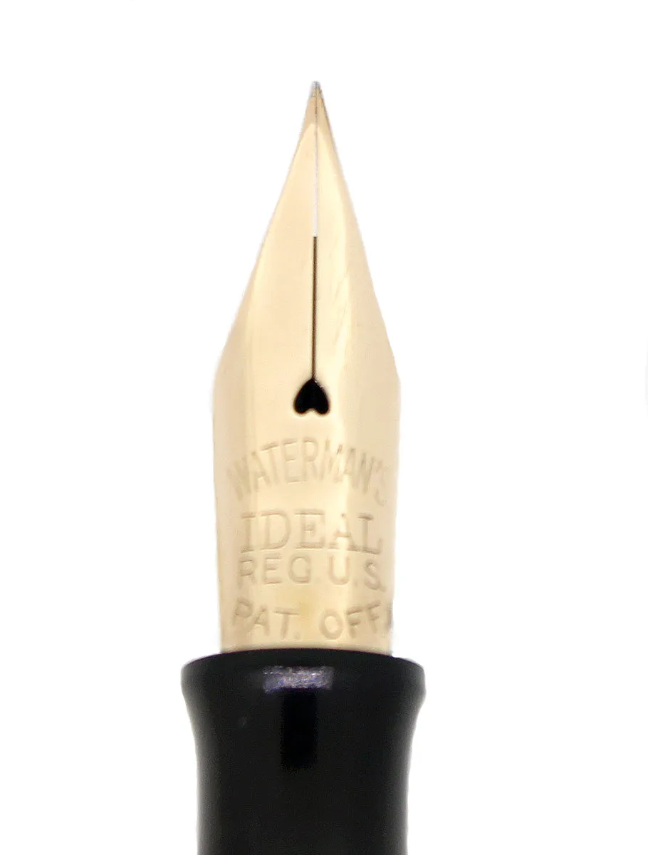 C1925 WATERMAN 452 1/2 STERLING PANSY PANEL XXF-BBB NIB FOUNTAIN PEN RESTORED