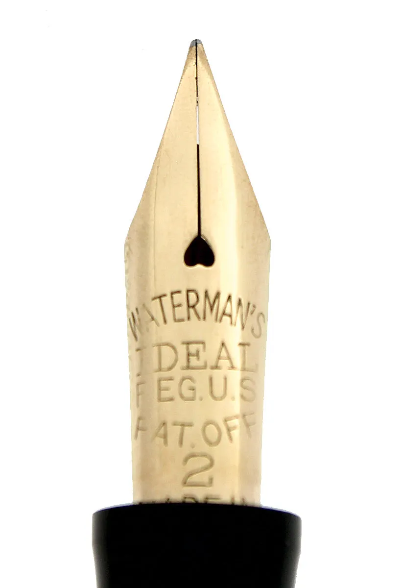 C1925 WATERMAN 452 STERLING PANSY PANEL XF-BBB NIB FOUNTAIN PEN RESTORED