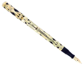 C1925 WATERMAN 552 1/2 L.E.C. BASKETWEAVE 14K GOLD OVERLAY FOUNTAIN PEN RESTORED