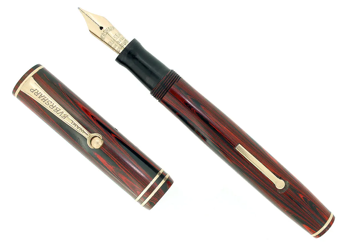 C1927 WAHL EVERSHARP ROSEWOOD GOLD SEAL MILITARY CLIP FOUNTAIN PEN RESTORED