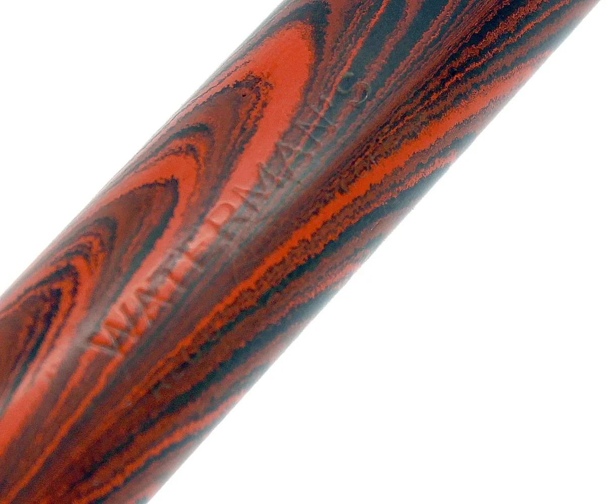 C1927 WATERMAN #7 RED RIPPLE GREEN KEYHOLE NIB FOUNTAIN PEN RESTORED