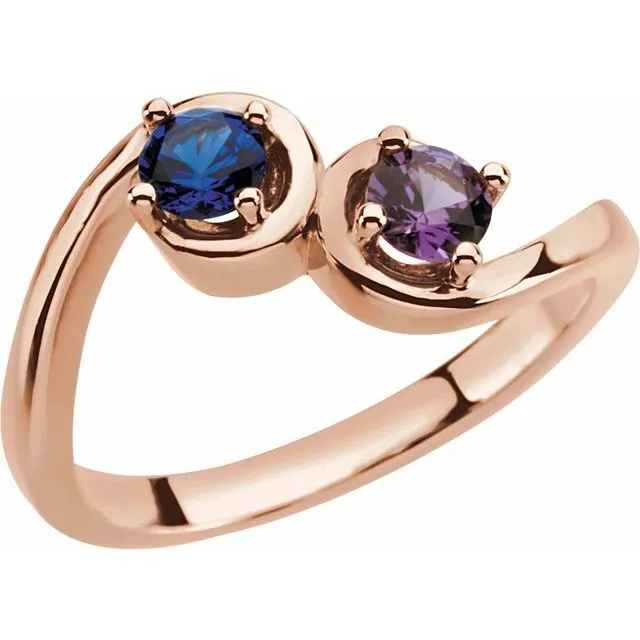 Centered Swirl Statement Mother's Family Birthstone Ring