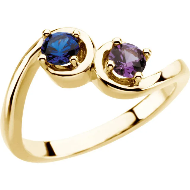 Centered Swirl Statement Mother's Family Birthstone Ring