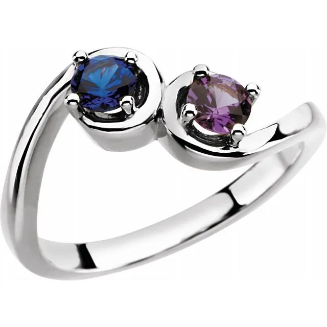 Centered Swirl Statement Mother's Family Birthstone Ring