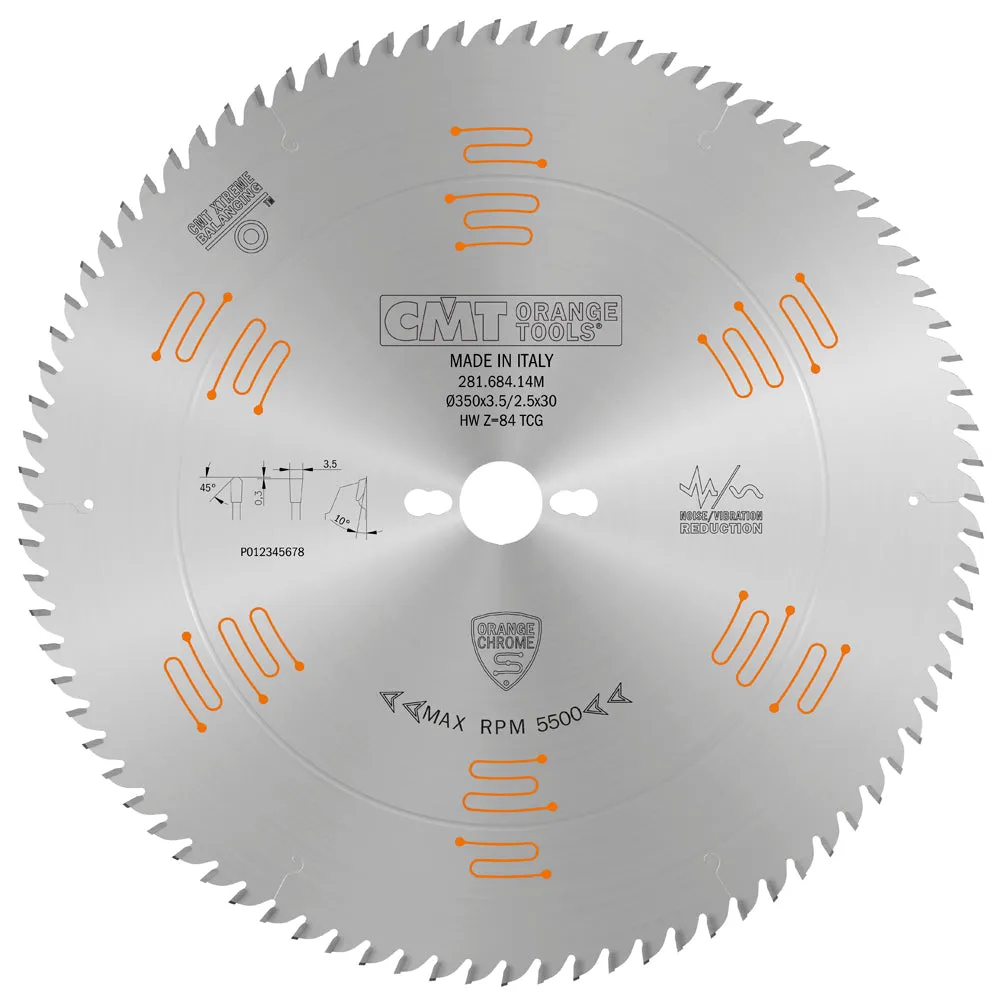 CMT Orange Tools 281.684.14M HEAVY-DUTY FINE FINISH 350x3.5/2.5x30mm  T=84 TCG