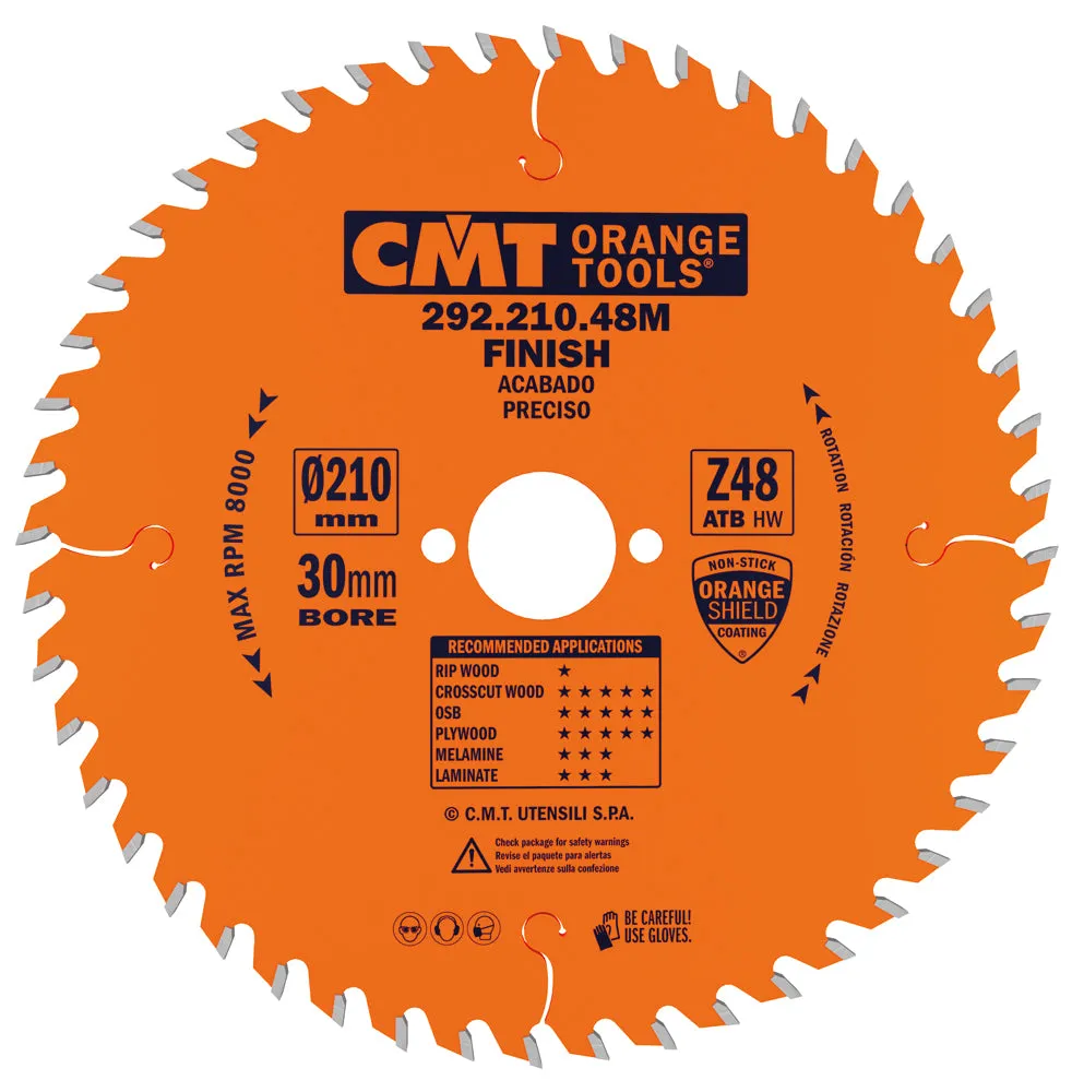CMT Orange Tools 294.060.11M FINE FINISH 260x0.098”/0.071”x30mm   T=60 ATB
