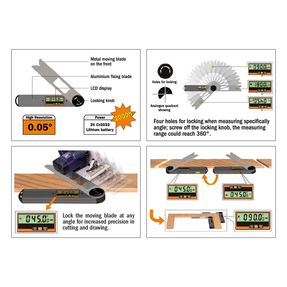 CMT Orange Tools DAF-001 DIGITAL ANGLE FINDER