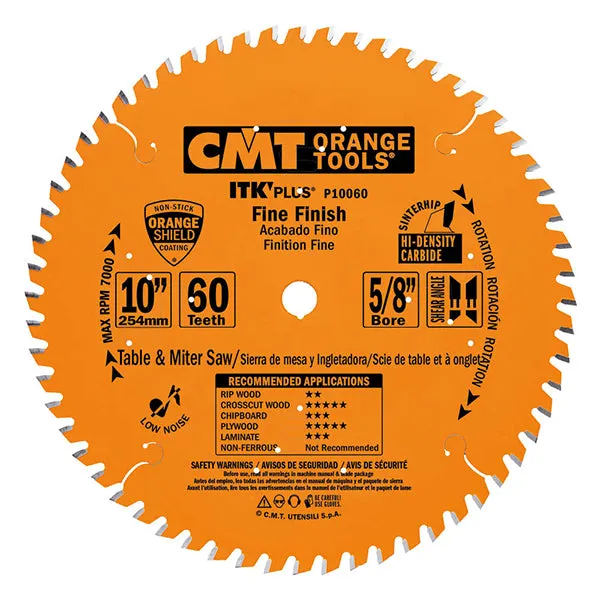 CMT P12072 ITK Plus Finish Saw Blade, 12 x 72 Teeth, 10° ATB Shear with 1-Inch bore