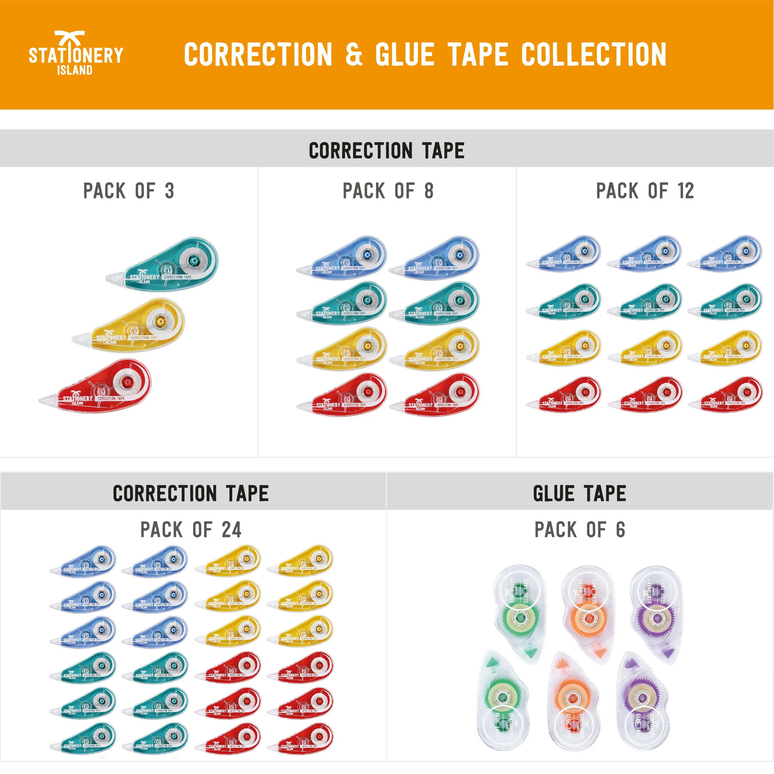 Correction Tape Roller Mouse 5m x 5mm - Pack of 3