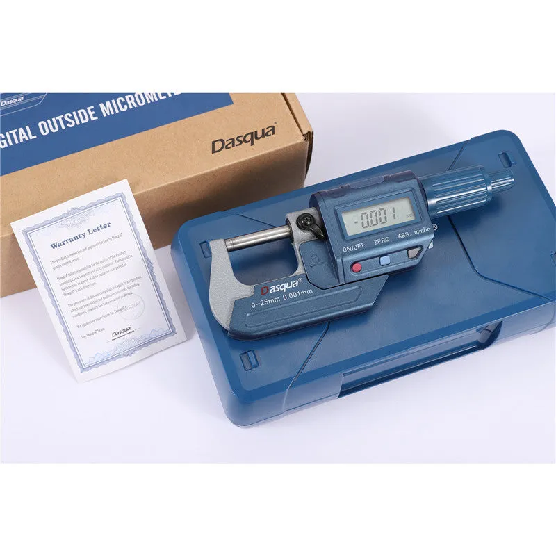 DASQUA Digital Outside Micrometer Inch/Metric 0.00005″/0.001 Mm Resolution pack of 1