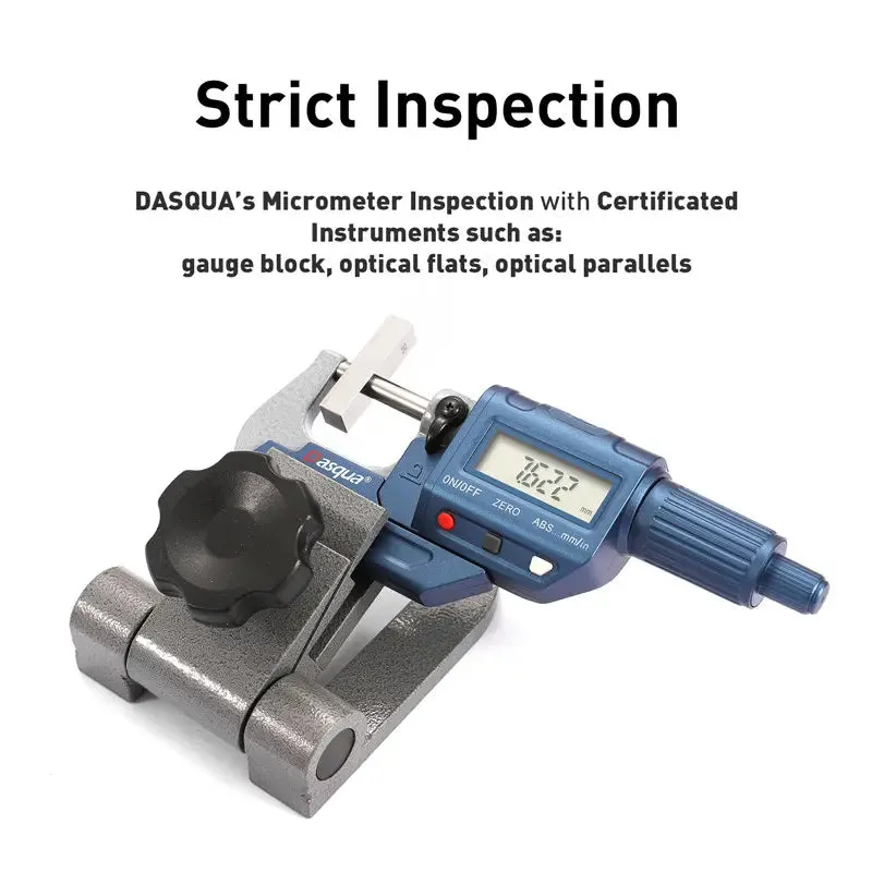 DASQUA Digital Outside Micrometer Inch/Metric 0.00005″/0.001 Mm Resolution pack of 1