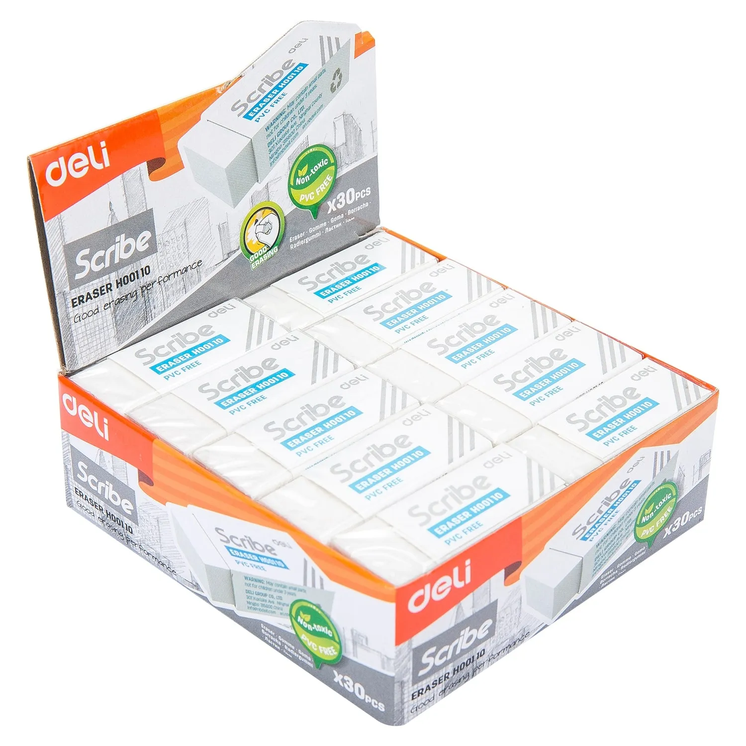Deli Scribe Eraser 40×17×12mm White