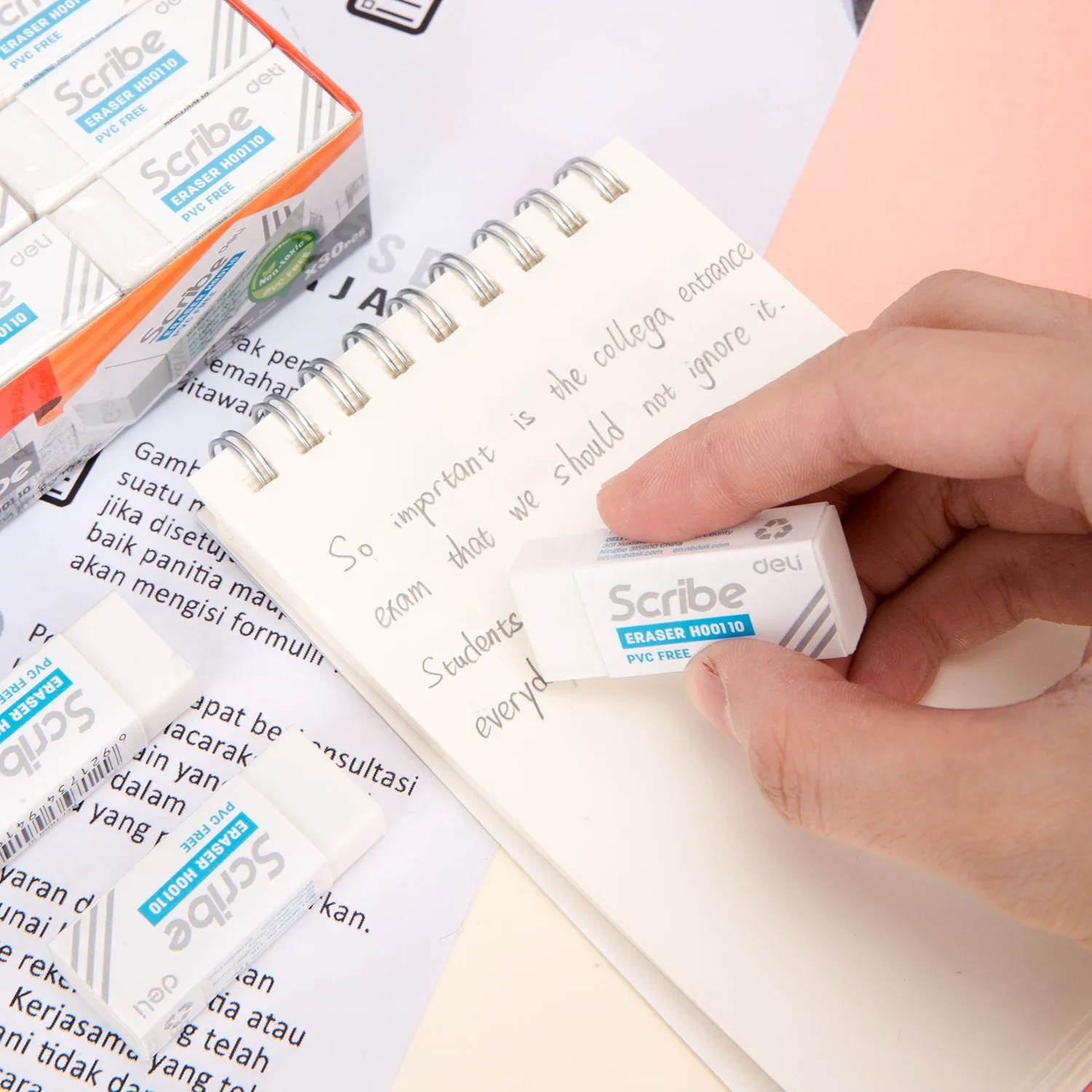 Deli Scribe Eraser 40×17×12mm White
