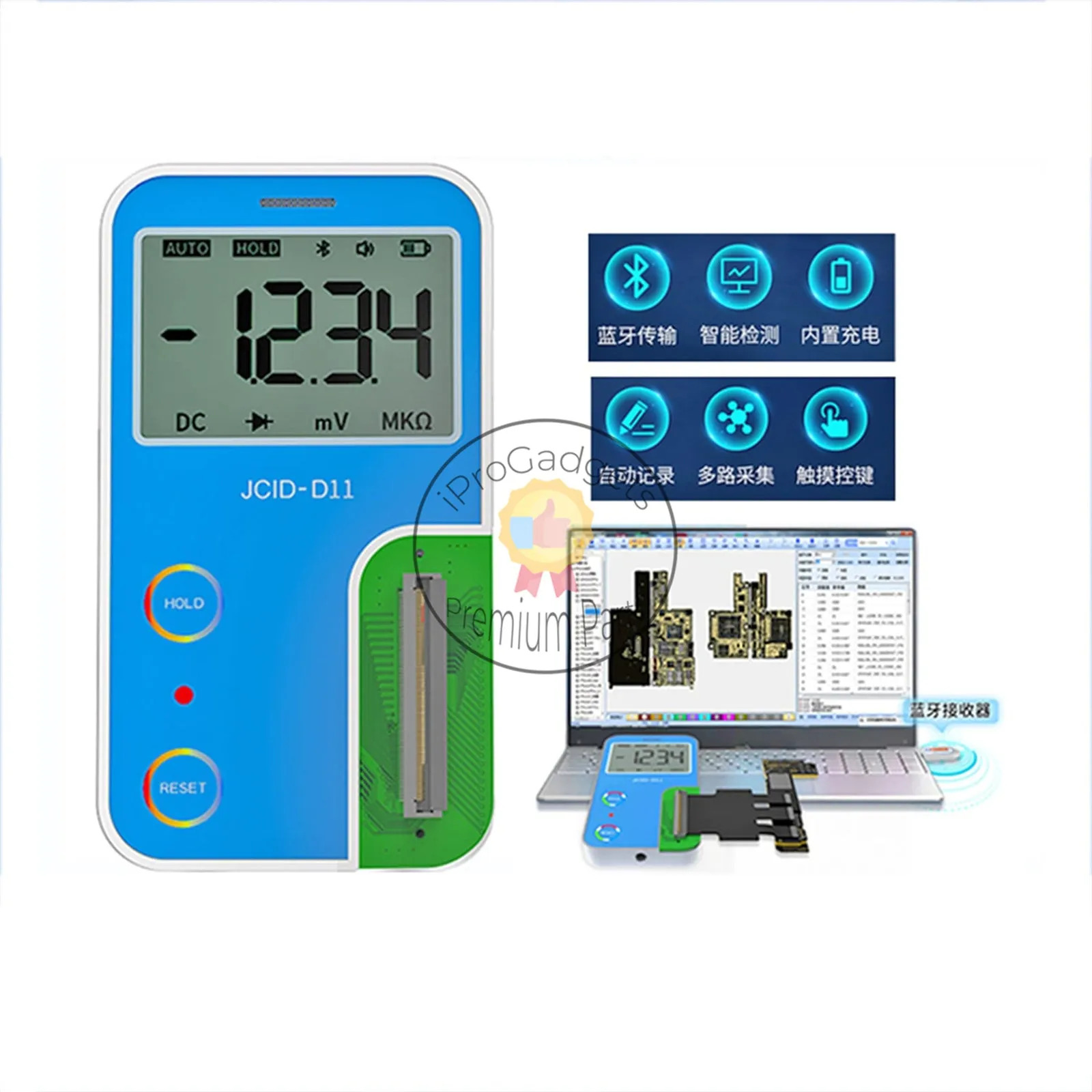 Drawding Dongle JCID D11 Intelligent Digital Circuit Faults for iPhone 11 - 12 Pro Max Measuring Moisture Presence Detection