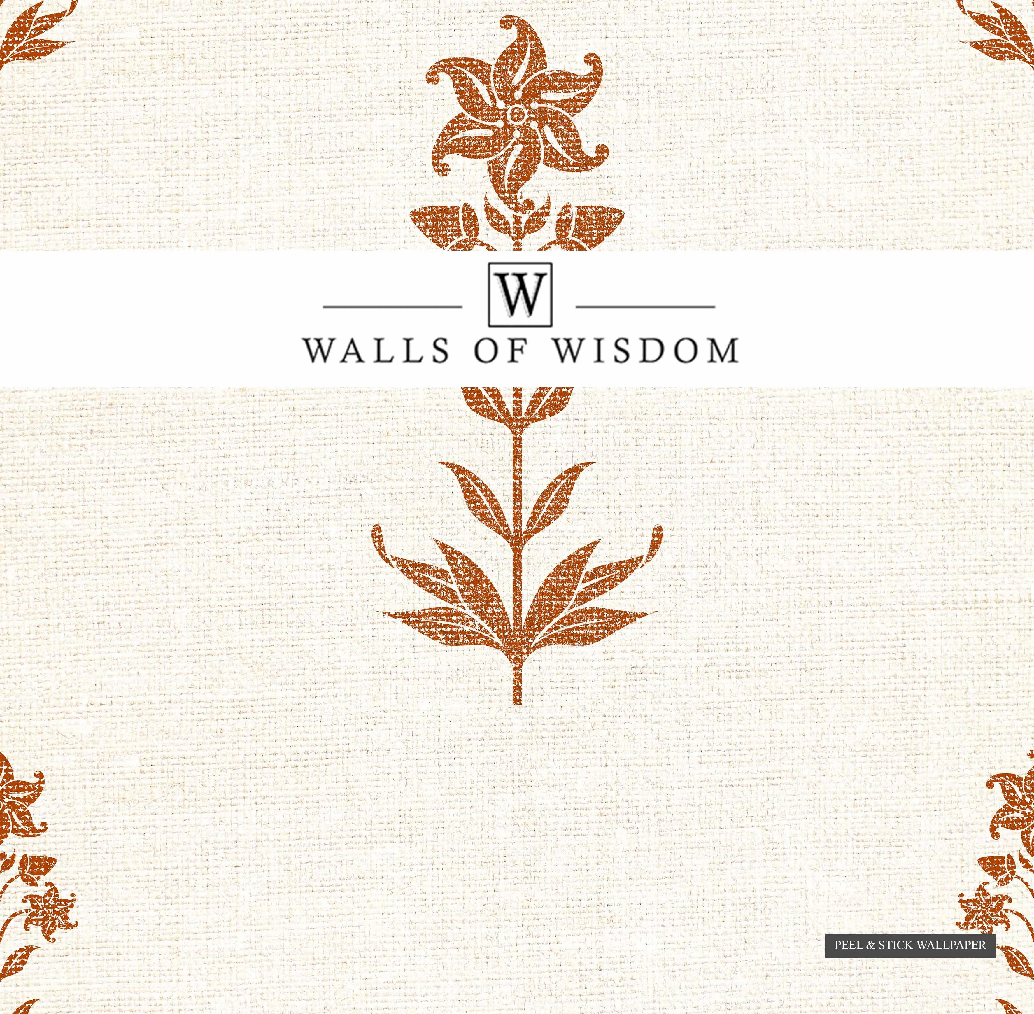 Elegant Floral Wallpaper - Peel & Stick, Grey, Beige & Peach Tones | Ideal for Stylish Home Interiors
