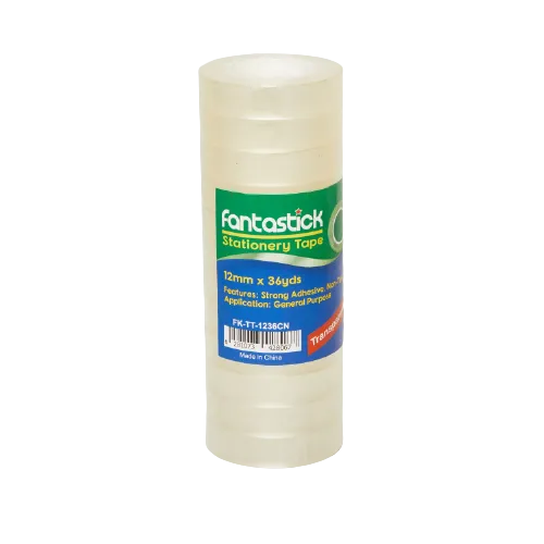 Fantastick Stationery Tape 1/2inch x 36Yds Clear 12 Rolls