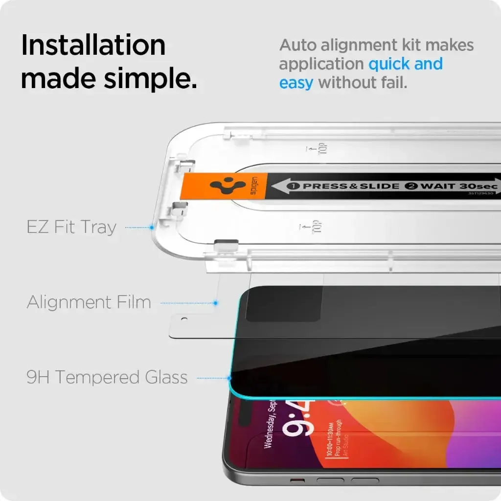 iPhone 16 / iPhone 15 Privacy Screen Protector Glas.tR EZ Fit