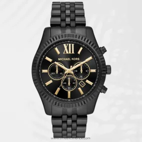 Michael Kors Lexington Black Dial Black Steel Strap Watch For Men - MK8603