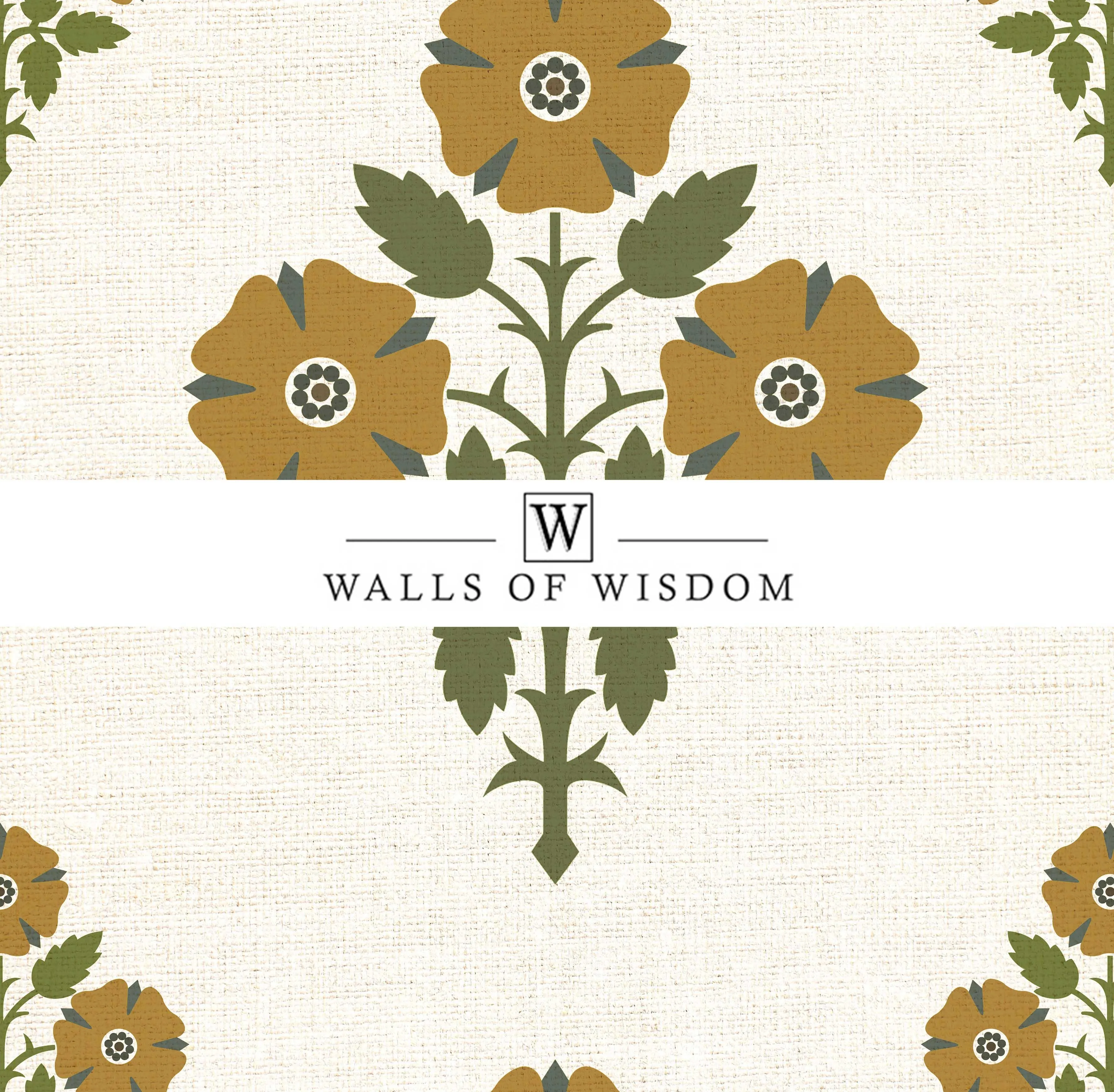 Modern Floral Peel & Stick Wallpaper Swatch - Earth Tones & Deep Red, Farmhouse Style