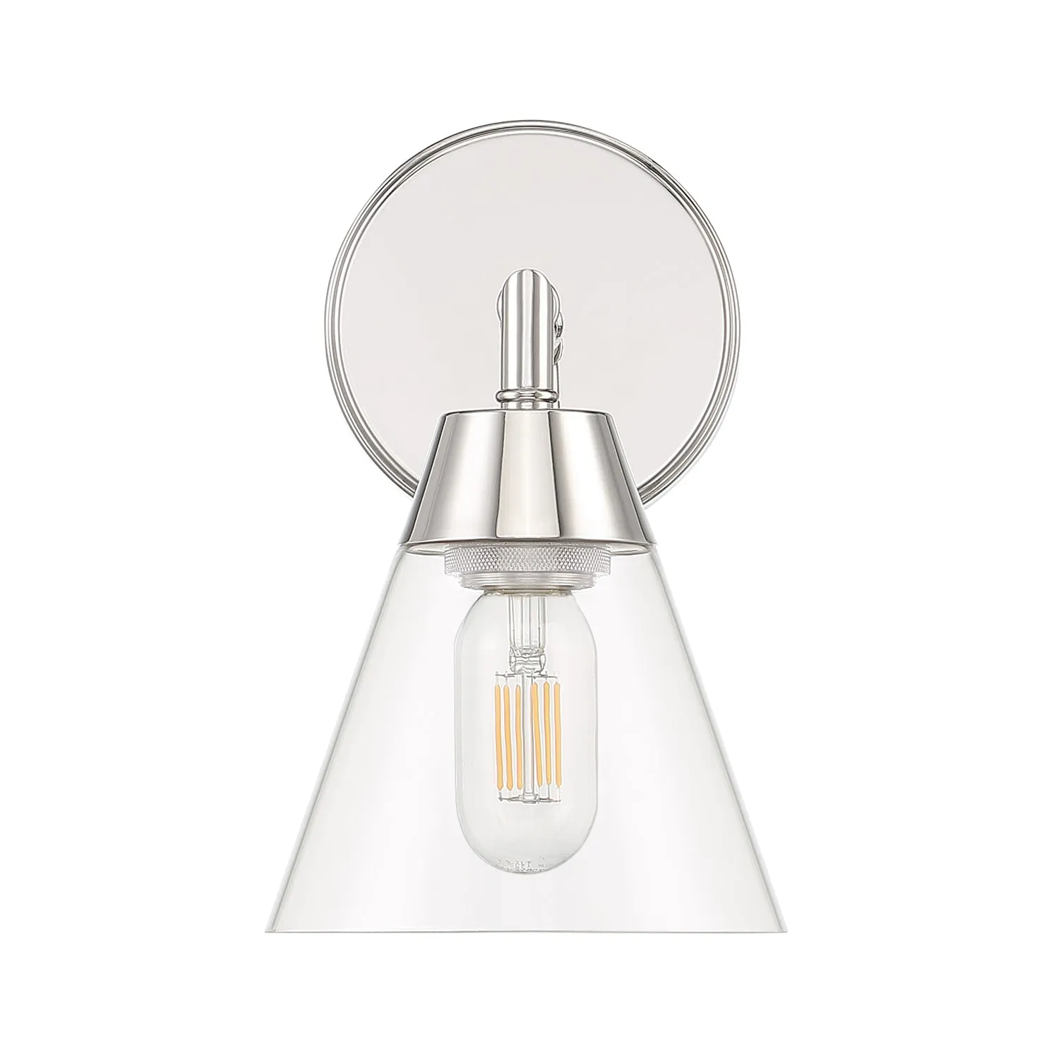 Owen 1-Light Vanity Wall Sconce, Polished Nickel