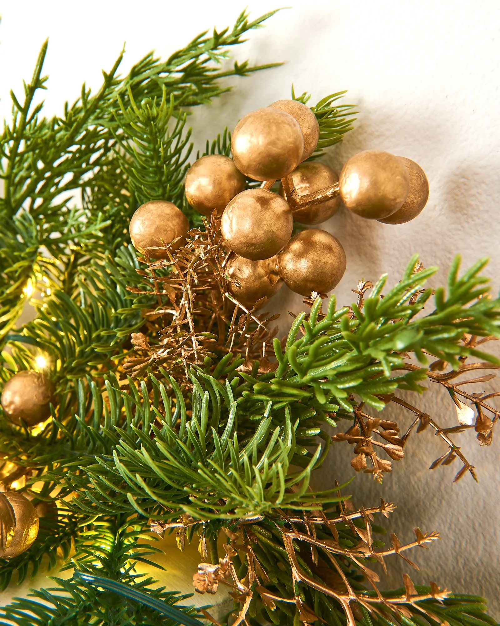 Pre-Lit Gold Berry Mixed Tip Garland, 9 ft