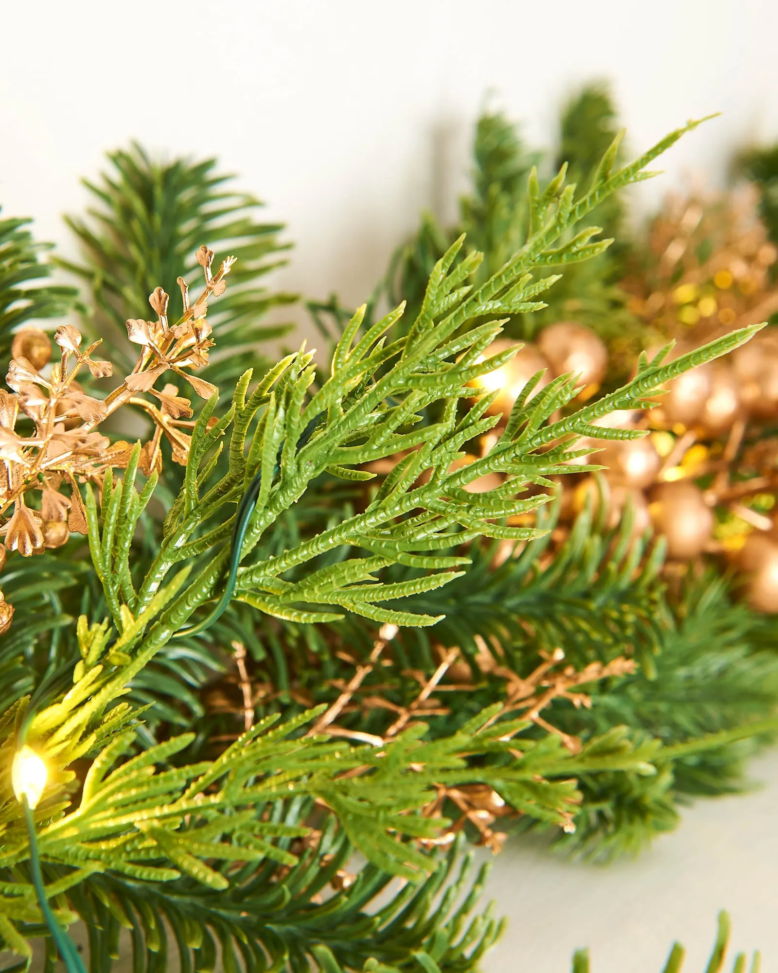 Pre-Lit Gold Berry Mixed Tip Garland, 9 ft