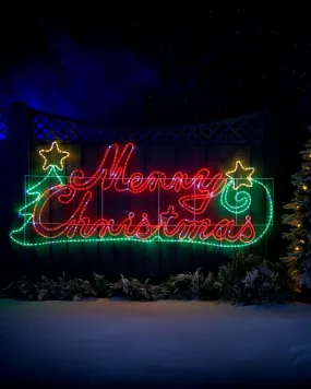 Pre-Lit Merry Christmas Rope Light Silhouette, 2 m