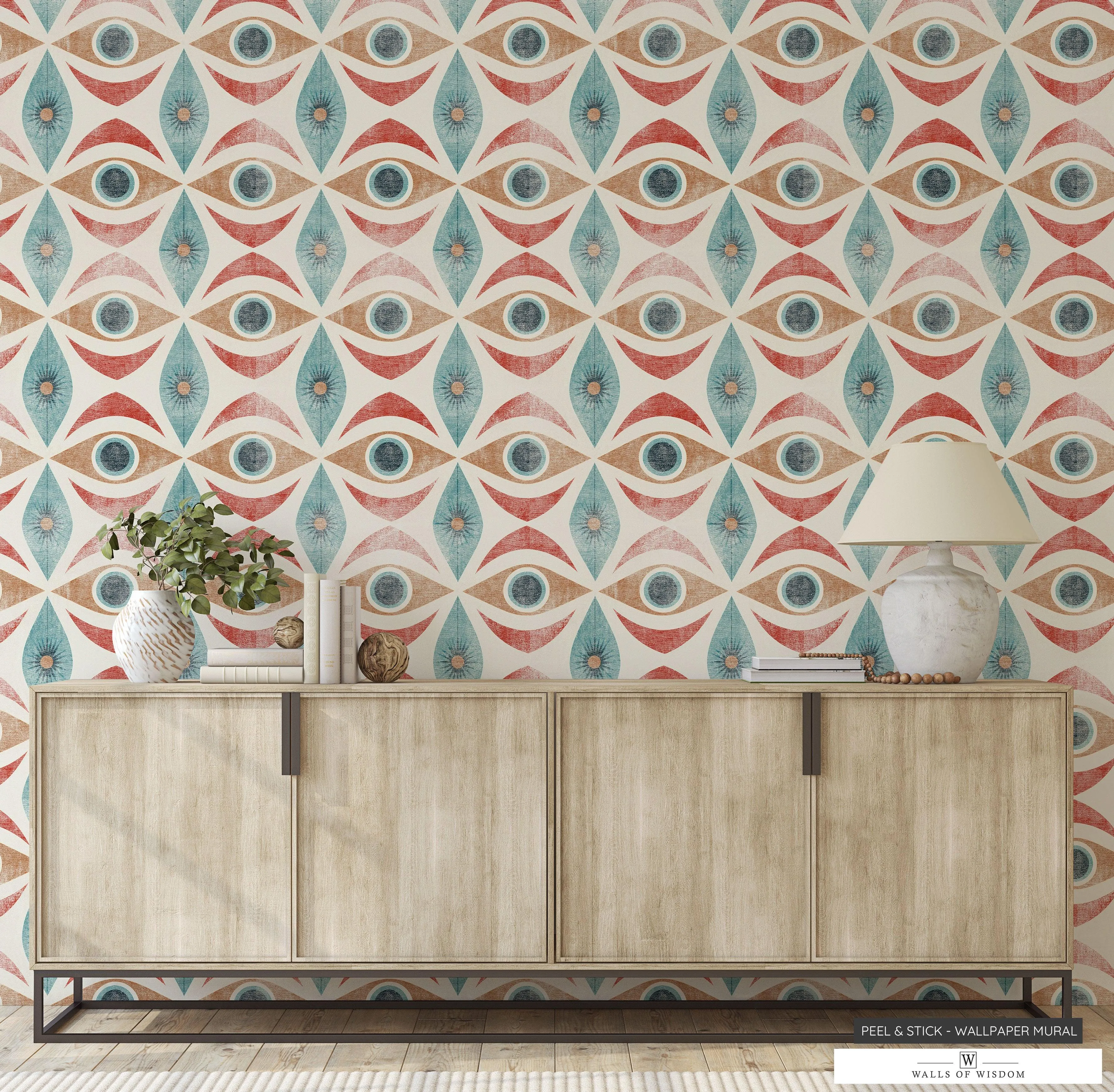 Retro 70s Funky Geometric Wallpaper: Modern Peel & Stick for Vibrant Spaces