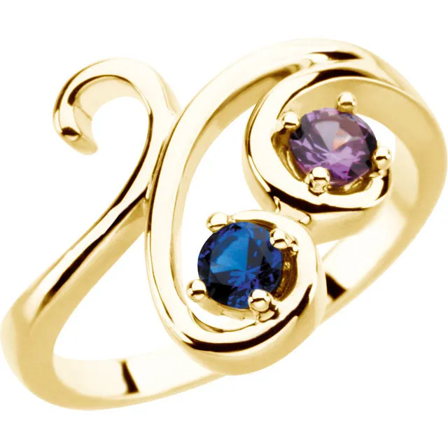 Swirl Statement Mother's Family Birthstone Ring