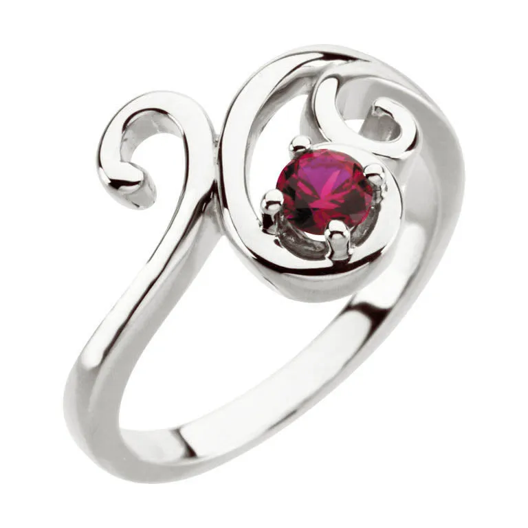 Swirl Statement Mother's Family Birthstone Ring
