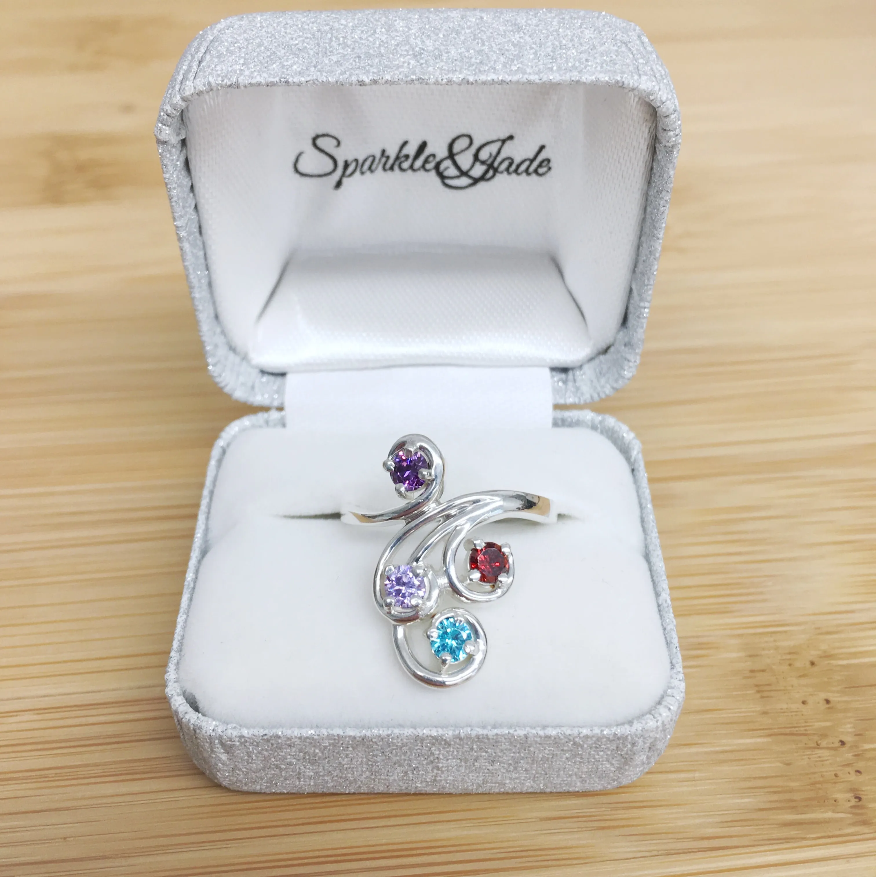 Swirl Statement Mother's Family Birthstone Ring