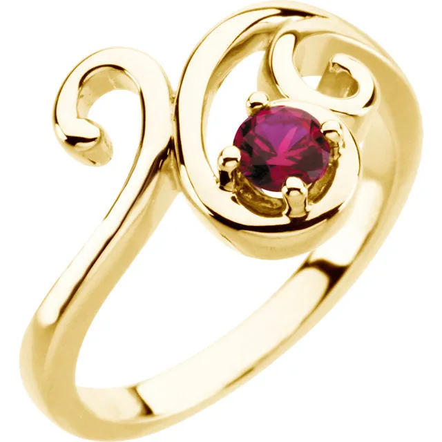 Swirl Statement Mother's Family Birthstone Ring
