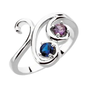 Swirl Statement Mother's Family Birthstone Ring