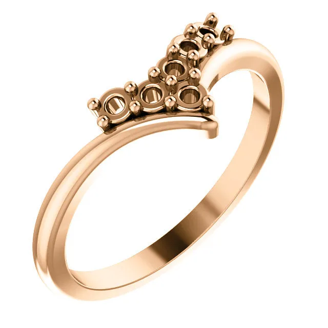 V Shaped Petite 2mm Birthstone Mother's Family Ring